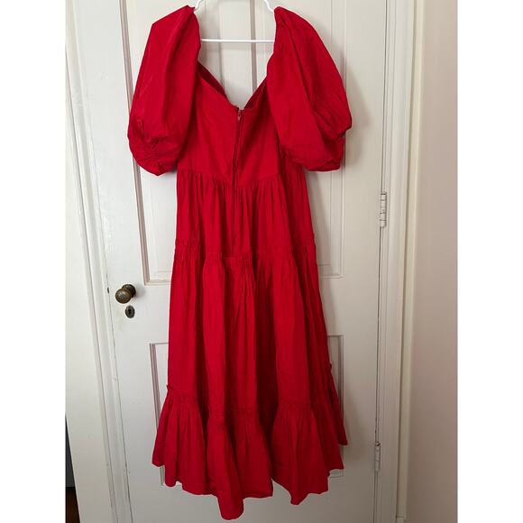 Anthropologie ATSU Dress Red Off-The-Shoulder Red Maxi Dress - Picture 5 of 15